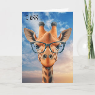 Funny Birthday Giraffe Wearing Eyeglasses Card