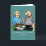 Funny Birthday Golf Humour Card For Him<br><div class="desc">Enjoy spreading the laughter with this hilarious happy birthday greeting card by cartoonist Bill Abbott; send some laughs along with your best wishes for a happy birthday. Bill Abbott's cartoon "Spectickles" the internationally syndicated comic has also appeared in Hallmark U.K., Reader's Digest, Saturday Evening Post and other fine magazines and...</div>