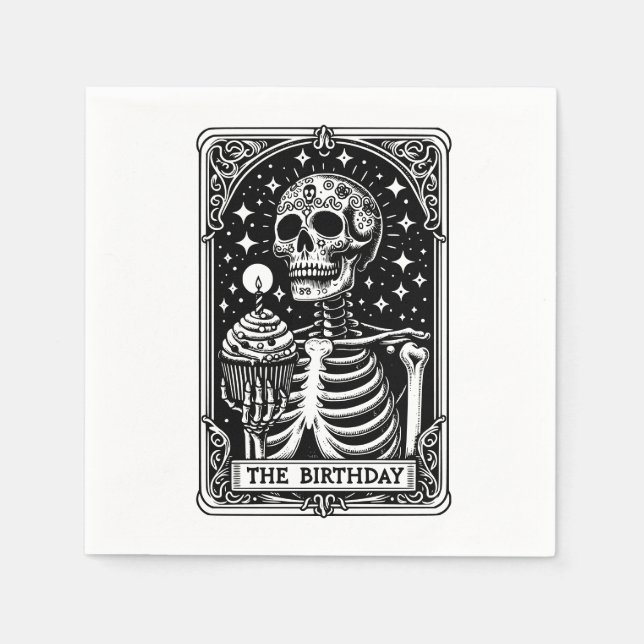 Funny Birthday Gothic Tarot  Napkin (Front)