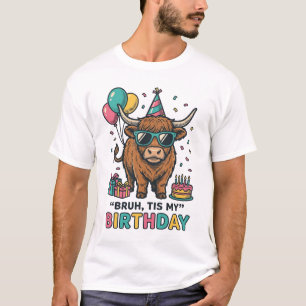 Funny Birthday Highland Cow Party Design_1 T-Shirt