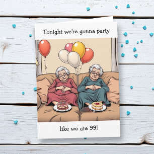 Funny Birthday Humor for Twin Sisters Card