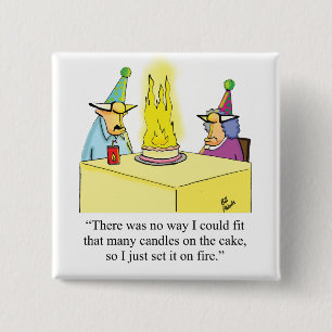 Funny Birthday Humour Button For Het
