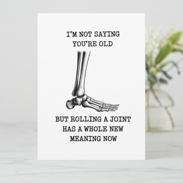 Funny Birthday Husband Joint Getting Old Friend Invitation (Standing Front)