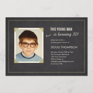 Funny Birthday Invitations with an Old Photo
