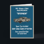 Funny Birthday Joke Getting Old Vintage Car Pun Card<br><div class="desc">Have some fun with this funny birthday joke greeting card. The concept of a vintage car being an old "banger" applies to some of us as we age as well. Take the opportunity to apply the pun to somebody over the hill with this fully customizable greeting card. The vintage style...</div>