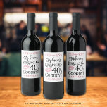 Funny Birthday Kissing A Decade Goodbye Custom Wine Label<br><div class="desc">Funny Birthday Kissing A Decade Goodbye Custom Wine Label. Celebrate a birthday beginning a new decade with these funny wine labels featuring an editable age modern typography design for the saying NAME'S KISSING HER "DECADE" GOODBYE (the sample shows 40s for a 50th birthday). CHANGES: The personalised text font style, colour,...</div>