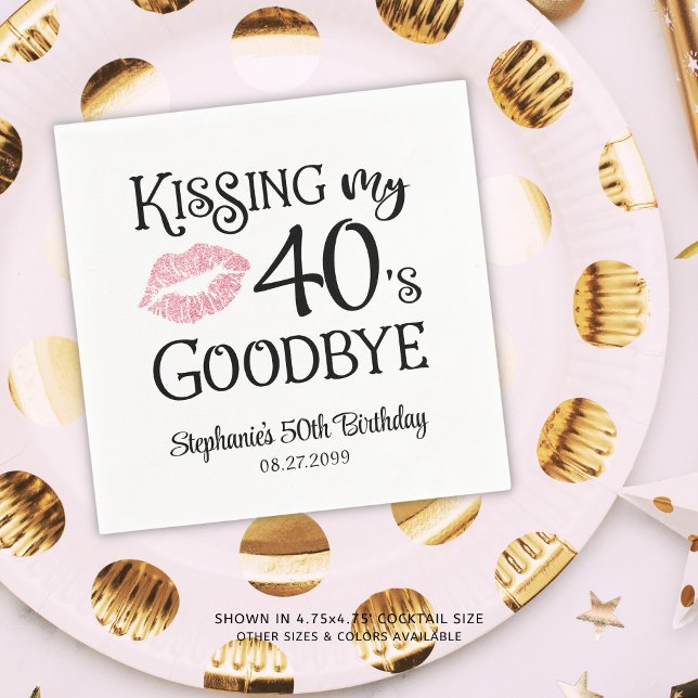 Funny Birthday Kissing My Decade Goodbye Custom Napkin (Creator Uploaded)