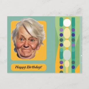 Funny Birthday Lady Retro Postcard