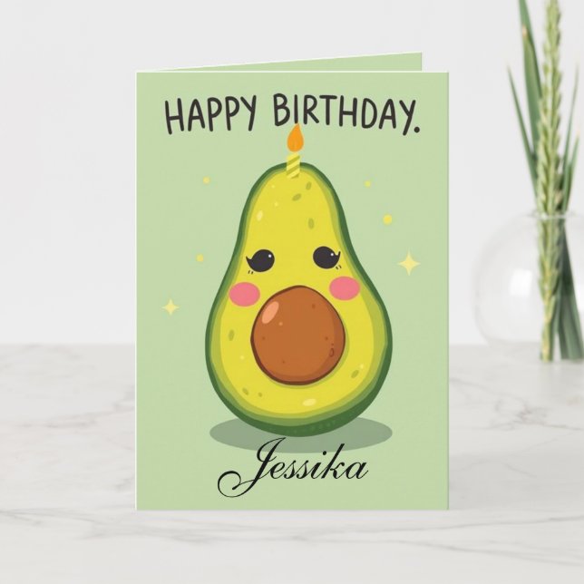 Funny Birthday Let's Get Smashed Avocado Card (Front)