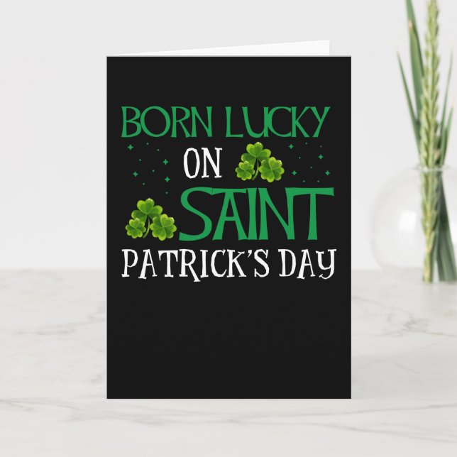 Funny Birthday Lucky On Saint Patrick's Day Card (Front)