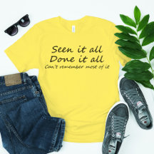 Funny birthday mens tshirts over the hill slogan