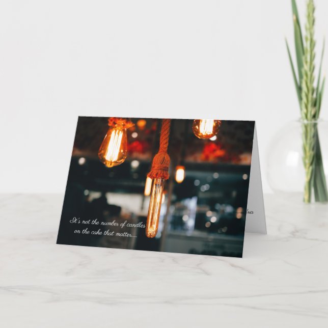 Funny Birthday Number of Candles Marquee Light Card (Front)