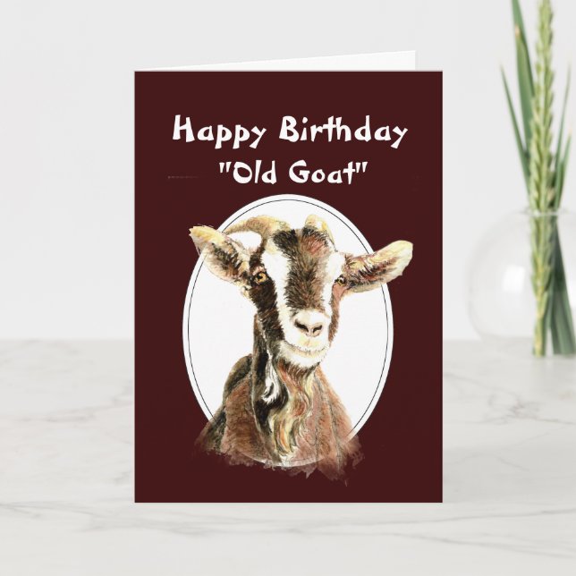 Funny Birthday Over the Hill Old Goat Humour Card (Front)