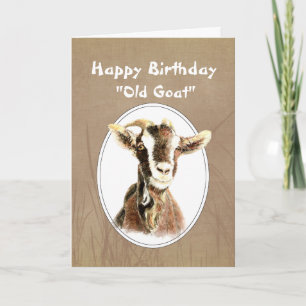 Funny Birthday Over the Hill Old Goat Humour Card