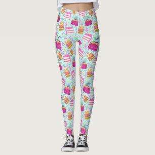 Funny Birthday Pants with Cake and Candle Pattern