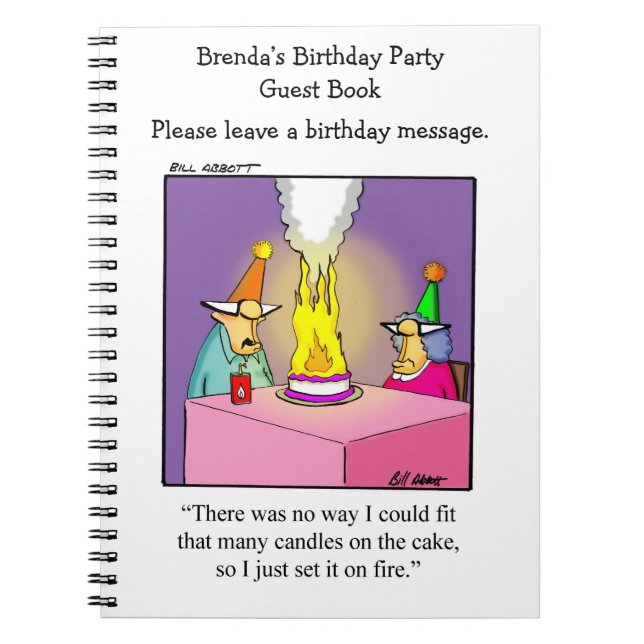 Funny Birthday Party Guest Book (Front)