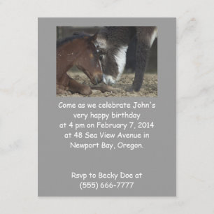 Funny Birthday Party Invite Horse customisable