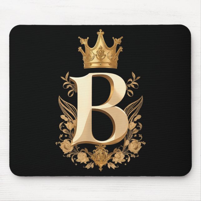 Funny Birthday Queen B - Letter B And Crown (bee)  Mouse Pad (Front)