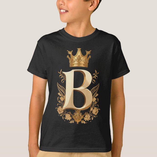 Funny Birthday Queen B - Letter B And Crown (bee)  T-Shirt (Front)