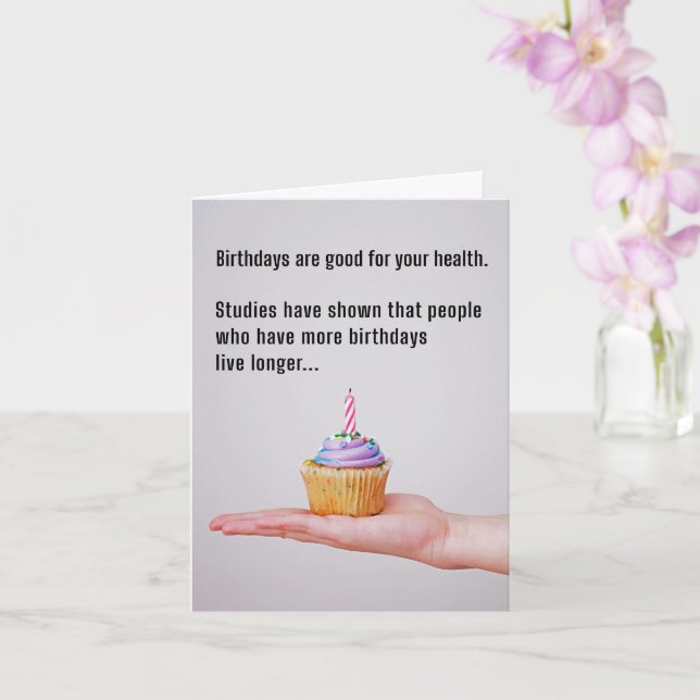 Funny Birthday Quote with Cupcake Card (Orchid)