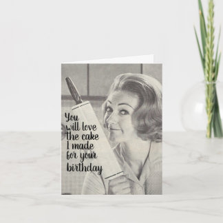 Funny Birthday. Rolling Pin dangerous. Card