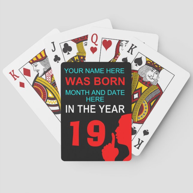 funny birthday secret playing cards (Back)