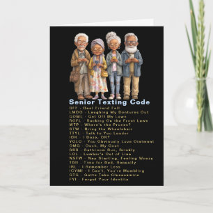 Funny Birthday Seniors Texting Code Card