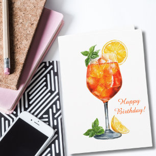 Funny Birthday Spritz Italian Cocktail Custom Card
