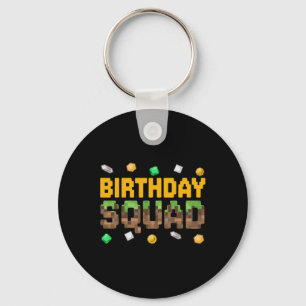 Funny Birthday Squad Birthday Boy Video Game Pixel Key Ring