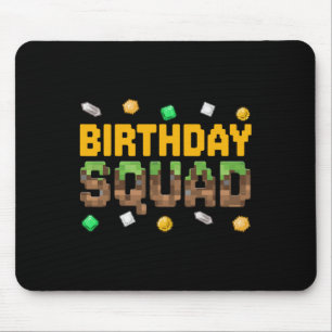 Funny Birthday Squad Birthday Boy Video Game Pixel Mouse Pad