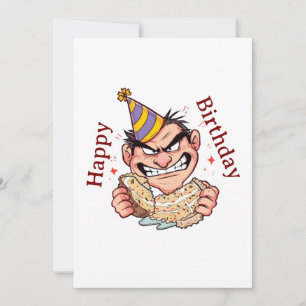 Funny Birthday Sticker Thank You Card