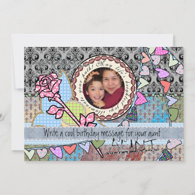 Funny birthday template photo card - Aunt (Front)