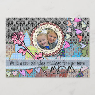 Funny birthday template photo card - mum