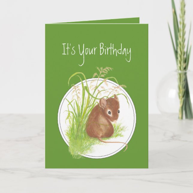 Funny, Birthday to Mice Person.Cute Mouse Card (Front)