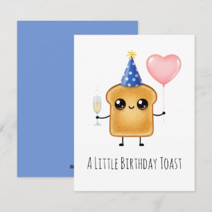 Funny Birthday Toast Card Cute Bread Pun Humor