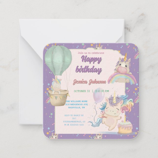 Funny Birthday Unicorn Card (Front)