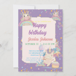 Funny Birthday Unicorn Invitation