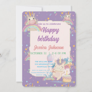 Funny Birthday Unicorn Invitation