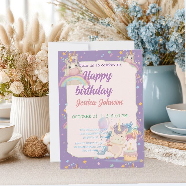 Funny Birthday Unicorn Invitation (Creator Uploaded)