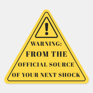 Funny Birthday Warning   Yellow Humor Sign Triangle Sticker