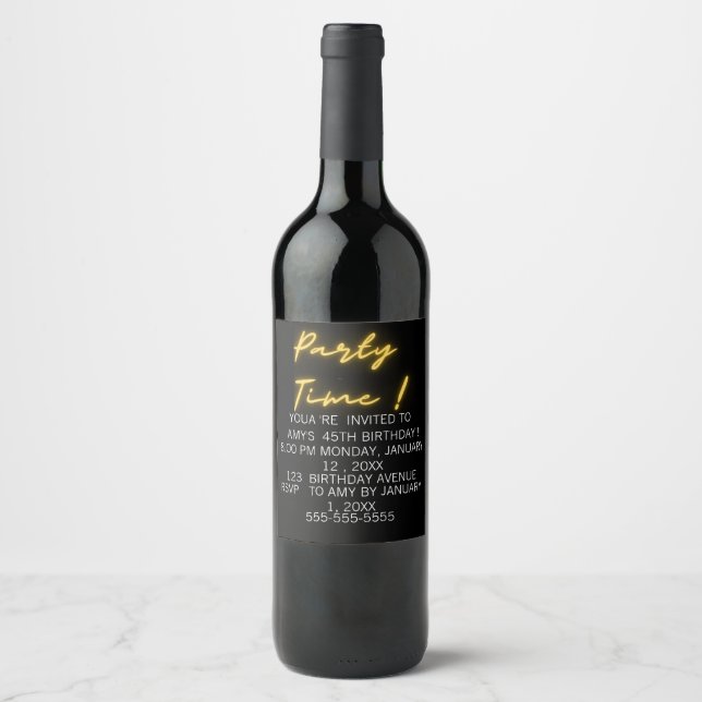 Funny birthday wine label (Front)