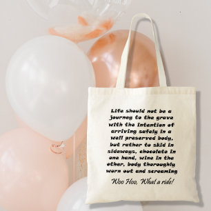 Funny birthday wine tote bags over the hill gifts