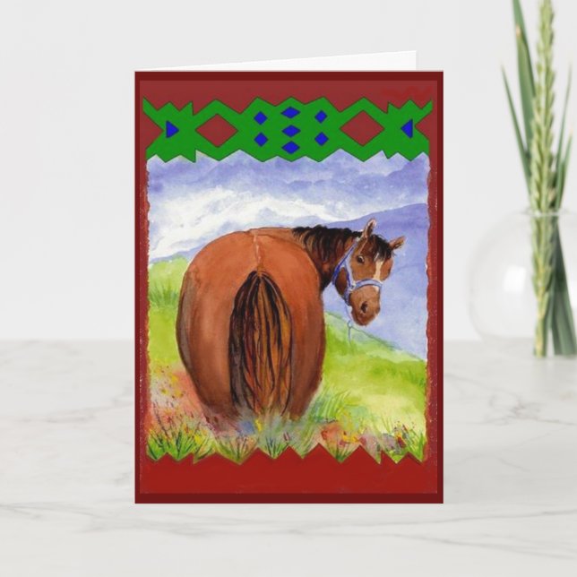 Funny Birthday Wishes Horses  Diet Cake Card (Front)