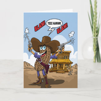 Funny Birthday Wishes - Peanut Cowboy Card