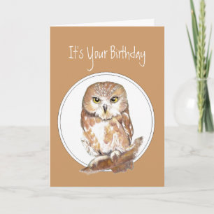 Funny, Birthday, With Age Comes Wisdom? Cute Owl Card