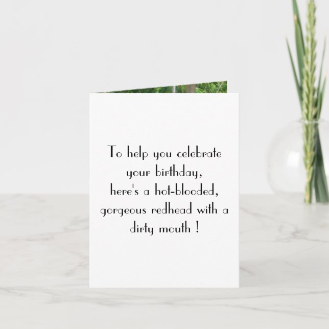 Funny Birthday with Beautiful Female Card (Front)