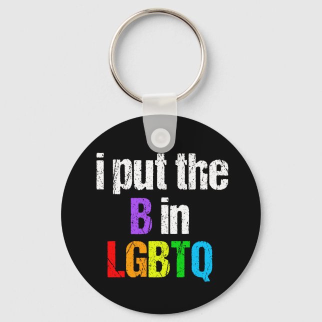 Funny Bisexual LGBTQ Rainbow Humour Quote Key Ring (Front)