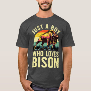 Funny Bison Design For Men Boys Kids Buffalo Bison T-Shirt