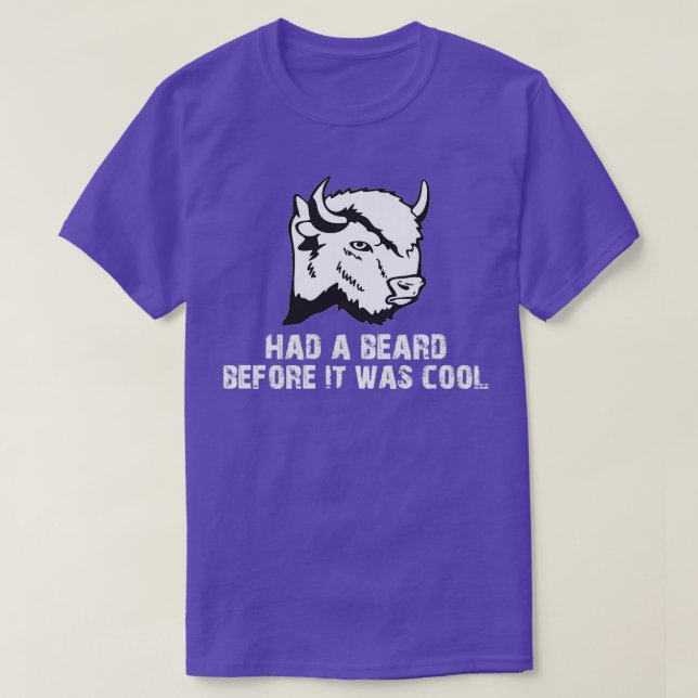 Funny Bison Shirt Buffalo Shirt Funny Beard Shirt  (Design Front)