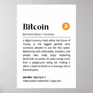 Funny Bitcoin Definition Poster